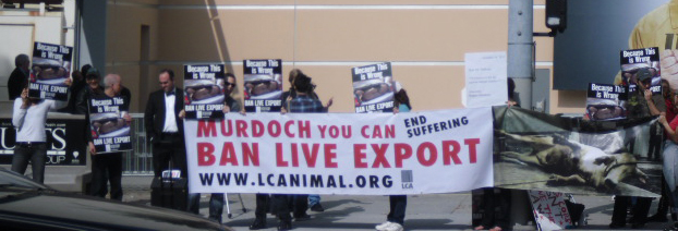 LCA protesting at the News Corp AGM