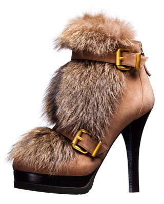 Fendi Winter Tale Beaver & Suede Bootie, $1,750