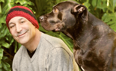 Sam Simon and beloved dog